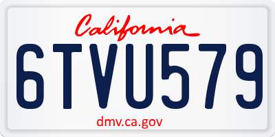 CA license plate 6TVU579