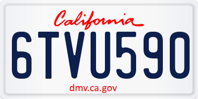 CA license plate 6TVU590