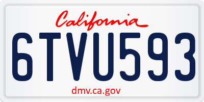 CA license plate 6TVU593