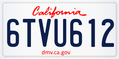 CA license plate 6TVU612