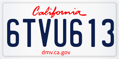 CA license plate 6TVU613