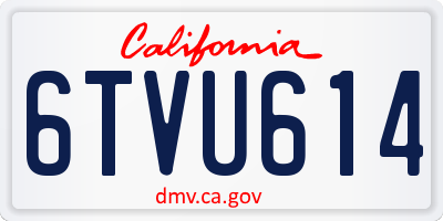 CA license plate 6TVU614
