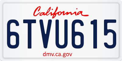 CA license plate 6TVU615