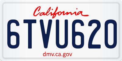 CA license plate 6TVU620