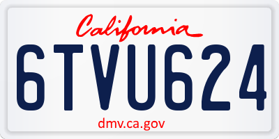 CA license plate 6TVU624