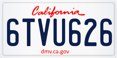 CA license plate 6TVU626