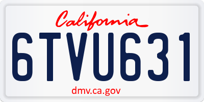 CA license plate 6TVU631
