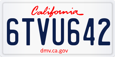 CA license plate 6TVU642