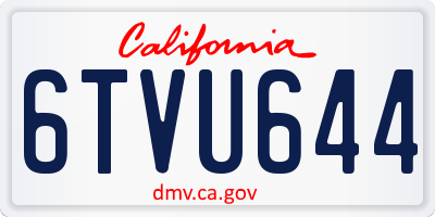 CA license plate 6TVU644