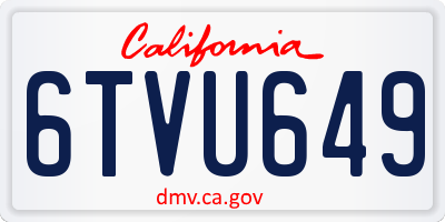 CA license plate 6TVU649
