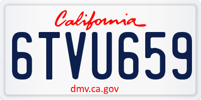 CA license plate 6TVU659
