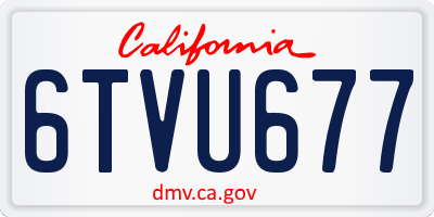 CA license plate 6TVU677