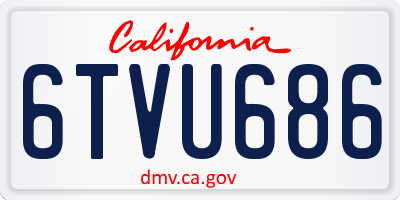 CA license plate 6TVU686