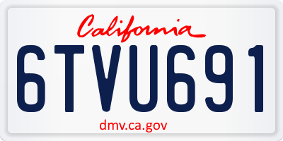CA license plate 6TVU691