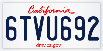 CA license plate 6TVU692