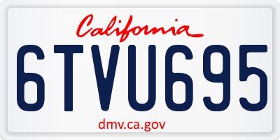 CA license plate 6TVU695