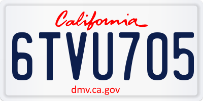CA license plate 6TVU705