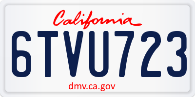 CA license plate 6TVU723