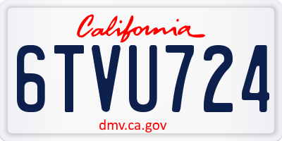 CA license plate 6TVU724