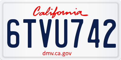 CA license plate 6TVU742