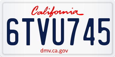 CA license plate 6TVU745