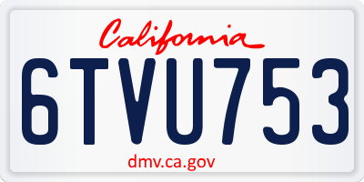 CA license plate 6TVU753