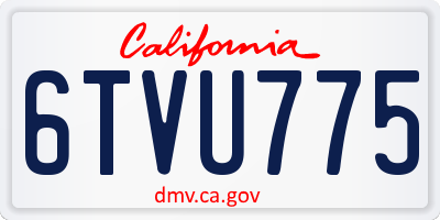 CA license plate 6TVU775