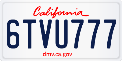CA license plate 6TVU777