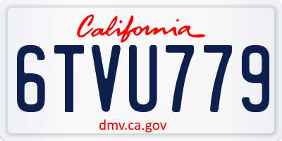 CA license plate 6TVU779