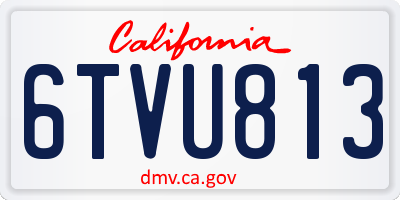 CA license plate 6TVU813