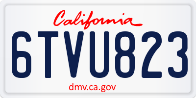 CA license plate 6TVU823
