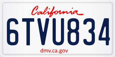CA license plate 6TVU834
