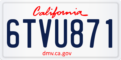 CA license plate 6TVU871
