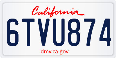 CA license plate 6TVU874