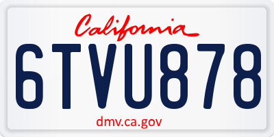 CA license plate 6TVU878