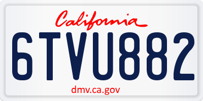 CA license plate 6TVU882