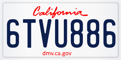 CA license plate 6TVU886