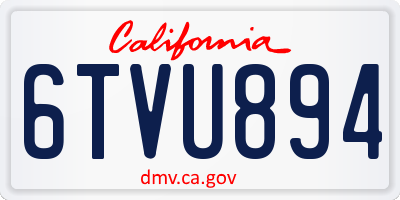 CA license plate 6TVU894