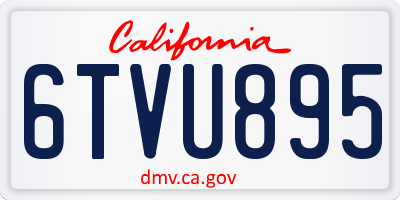 CA license plate 6TVU895