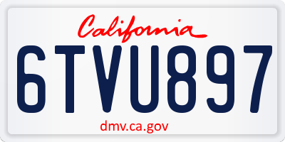 CA license plate 6TVU897