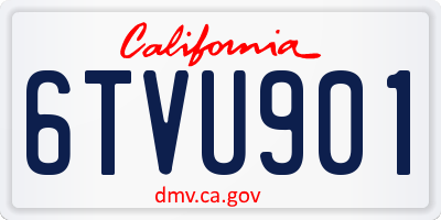 CA license plate 6TVU901