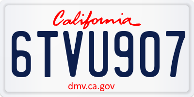 CA license plate 6TVU907