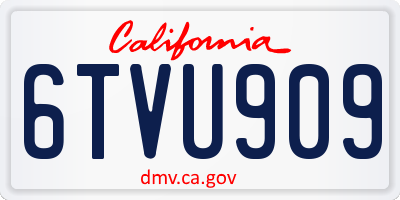 CA license plate 6TVU909