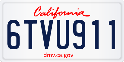 CA license plate 6TVU911