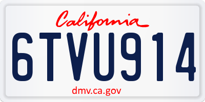 CA license plate 6TVU914