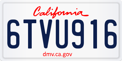 CA license plate 6TVU916