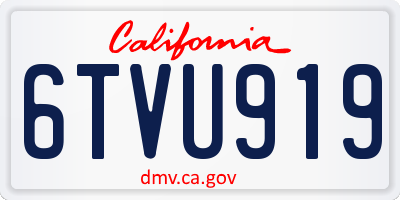 CA license plate 6TVU919