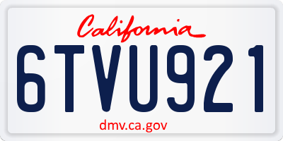 CA license plate 6TVU921