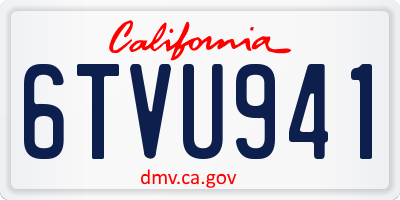 CA license plate 6TVU941