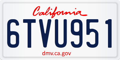 CA license plate 6TVU951
